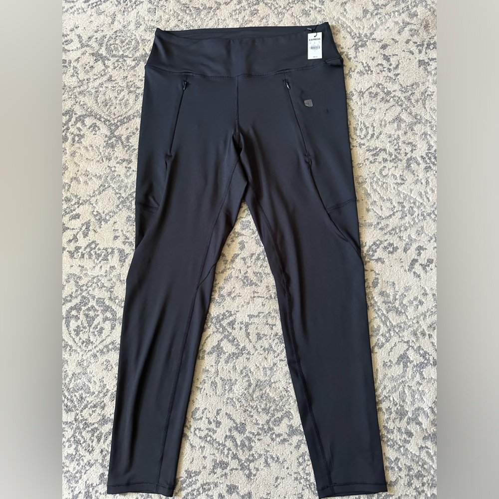 Women’s EXPRESS Size L Black Full Length Leggings With Side Zip Pockets